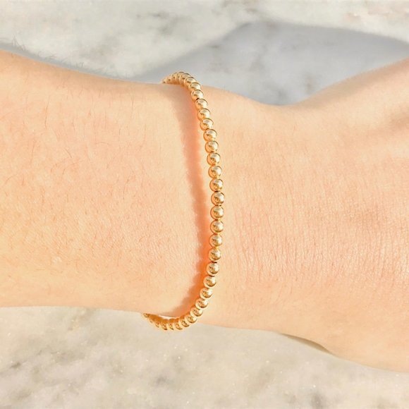 14K gold-filled ball bracelet - Picture 2 of 3